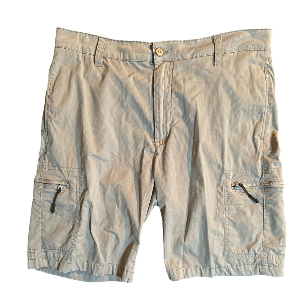 Tailor Vintage Luxe Performance Cargo Shorts Mens 36 Khaki Stretch Outdoor